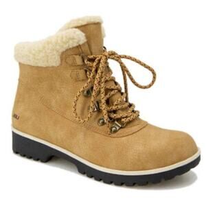 JBU Women's Blue Creek Water-Resistant Lace-Up Booties Tan Sz 11
